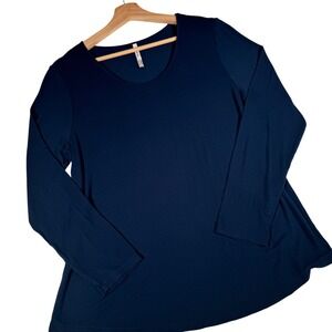 Soma Cool Nights Long Sleeve Sleep Top Navy Blue Small Scoop Neck Pajama Shirt